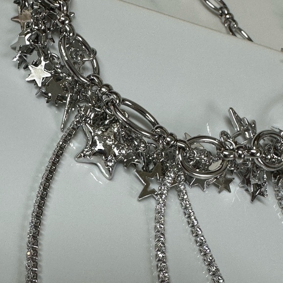 Statement Silver Star Charm Necklace - Picture 5 of 8